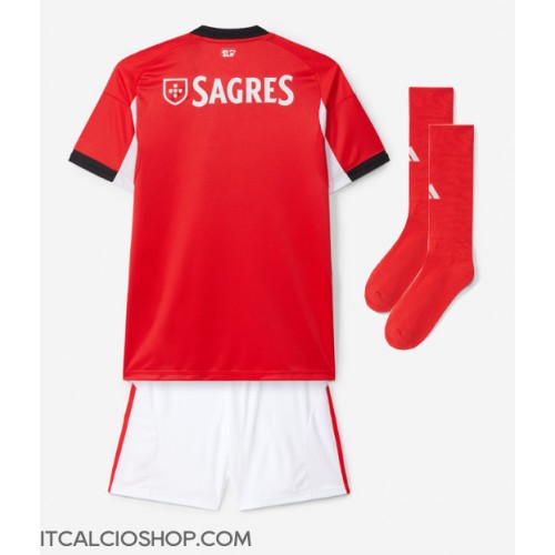 Benfica Prima Maglia Bambino 2025-26 Manica Corta (+ Pantaloni corti)